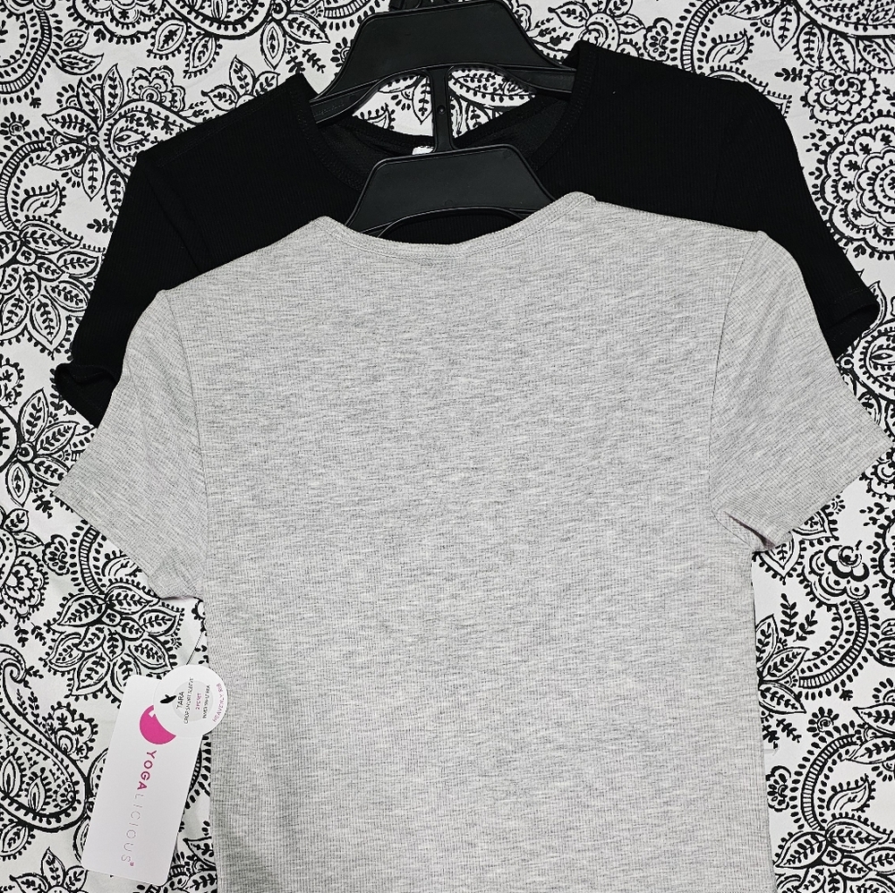 Heavenly rib tara crop short sleeve top